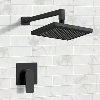 Shower Faucet Matte Black Rain Shower Faucet Set, Rain Shower Head, Shower Faucet Remer SS41